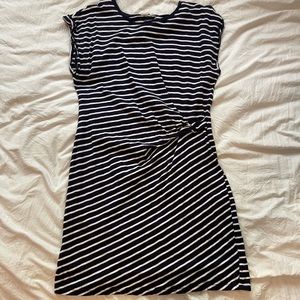Cinched Waist Striped Dress